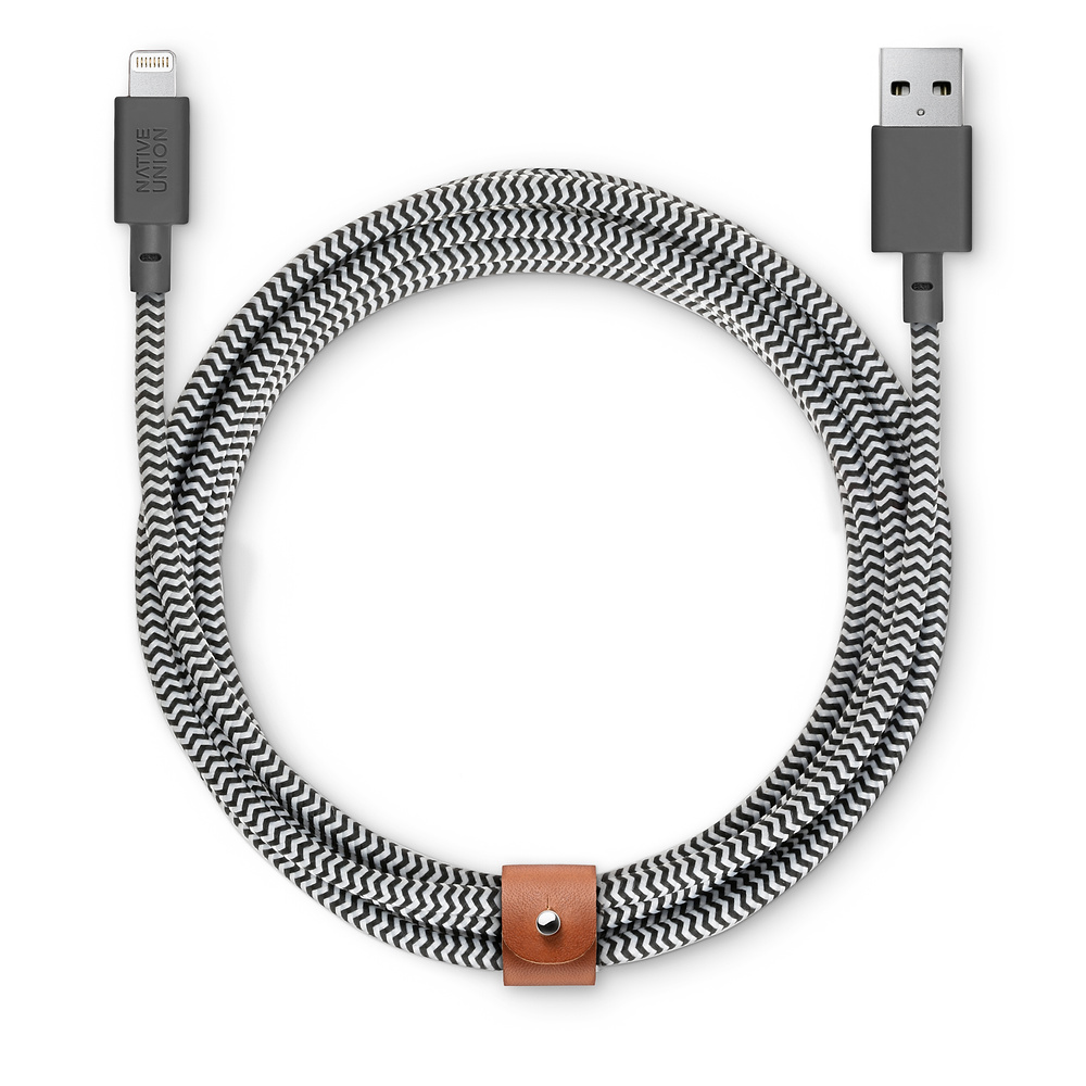 Питание и кабели Native Union Кабель Belt Lightning/USB (3 м), серый